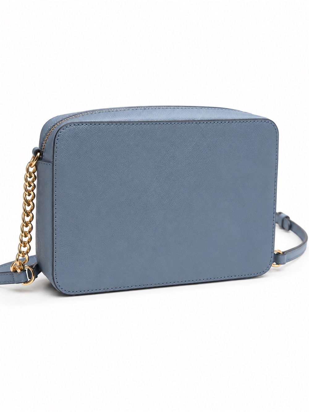 Michael Kors Blue Saffiano Crossbody with Gold Chain - Picture 3 of 3